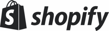 Shopify-Logo mit einem Einkaufstaschen-Symbol mit einem „S“ und das Wort „Shopify“ in Kleinbuchstaben daneben.