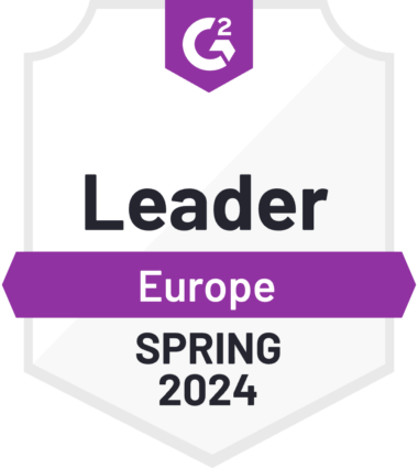 G2 badge shwing Klaviyo as a leading Maketing Automation platform solution in EMEA for Spring 2024