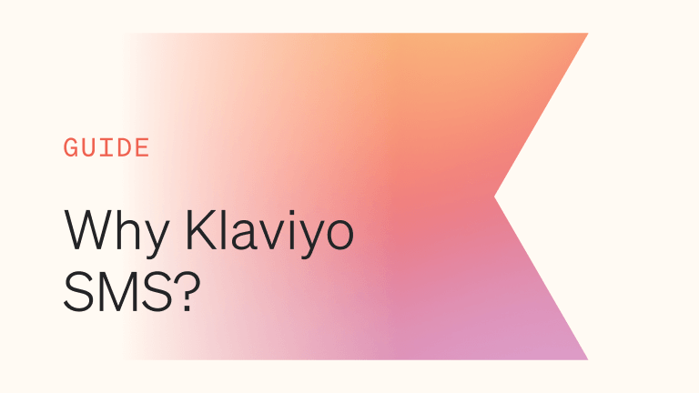 Text reads "Guide: Why Klaviyo SMS" on top of a Klaviyo logo.