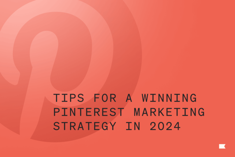 Pinterest logo with title of blog "Tips for a winning Pinterest marketing strategy in 2024"